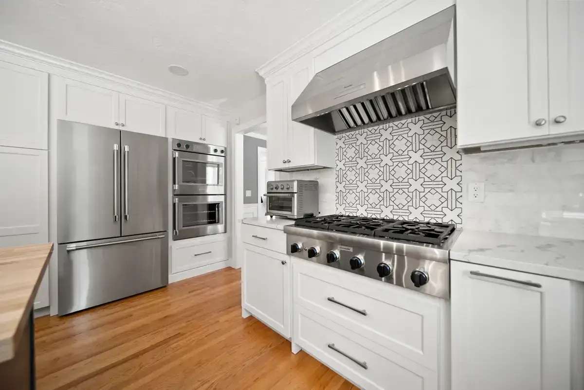 Custom kitchen cabinets designed by Seacoast Cabinet for a North Shore homeowner near Topsfield
