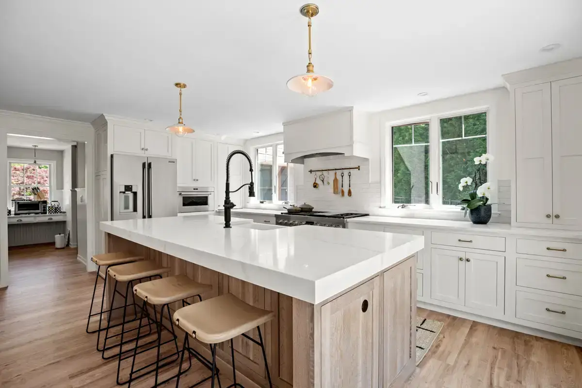 Custom kitchen with white cabinetry designed by Seacoast Cabinet