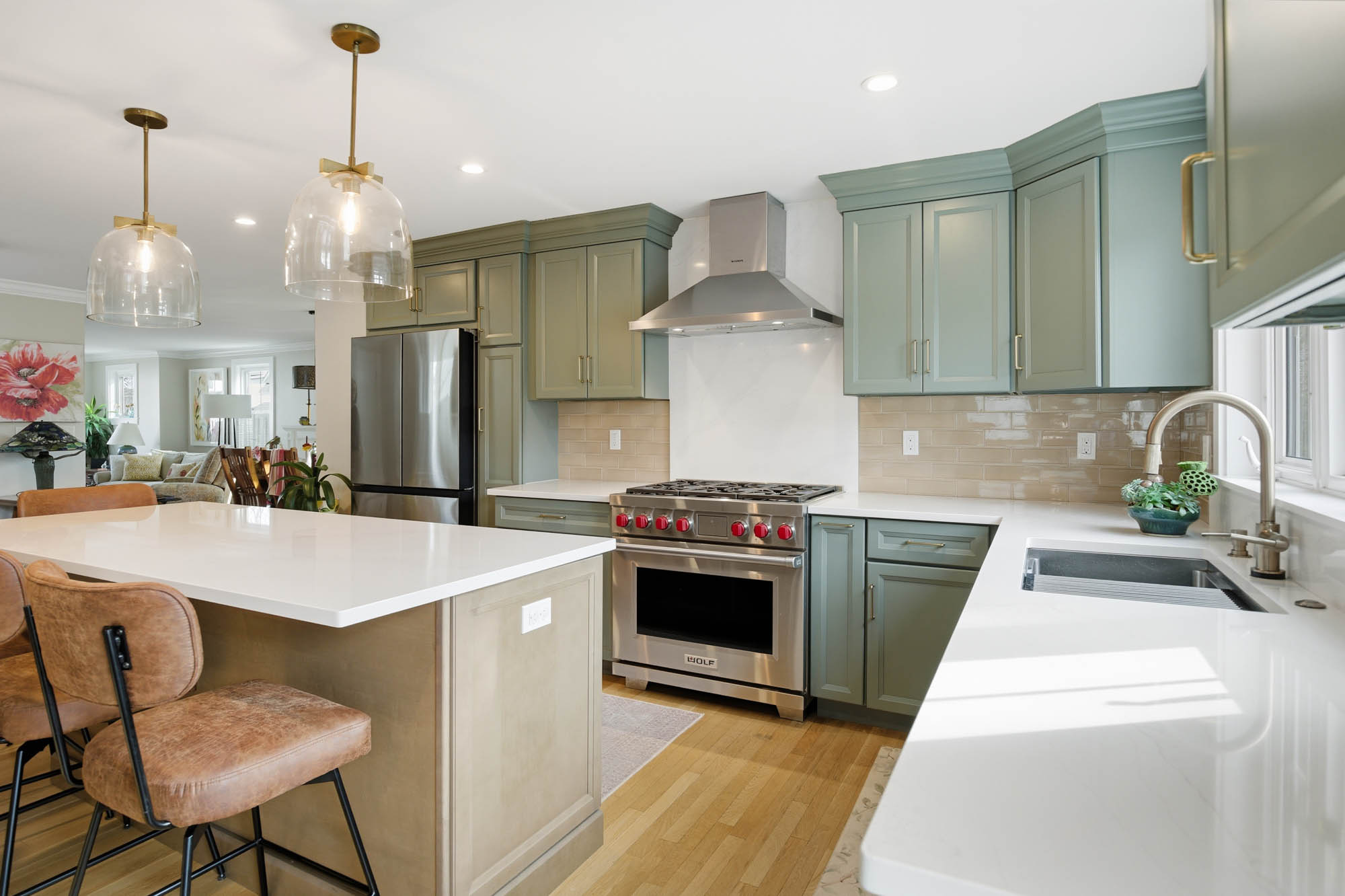 Newburyport kitchen renovation with custom Omega cabinetry