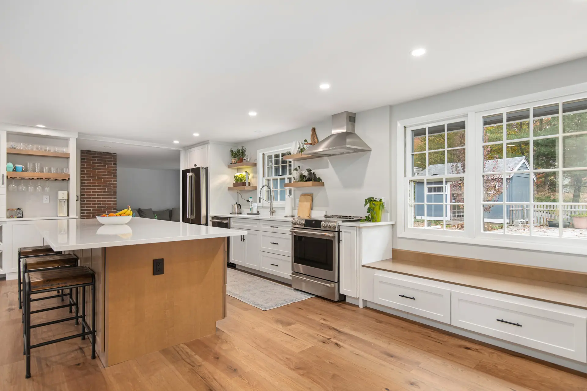 Traditional kitchen with granite countertops and classic cabinetry North Shore MA