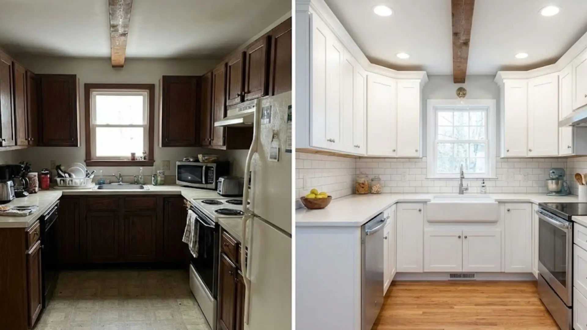 Small kitchen transformation with smart storage solutions North Shore MA