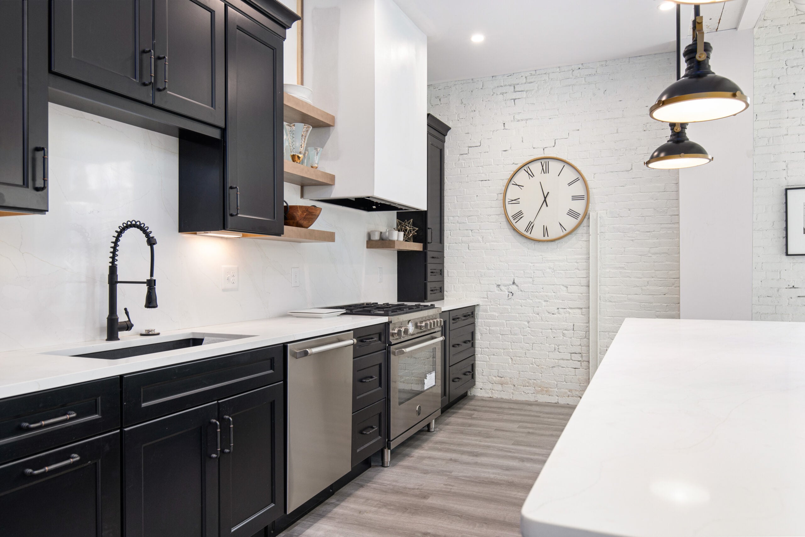 Modern kitchen with two-tone cabinets and contemporary finishes New Hampshire
