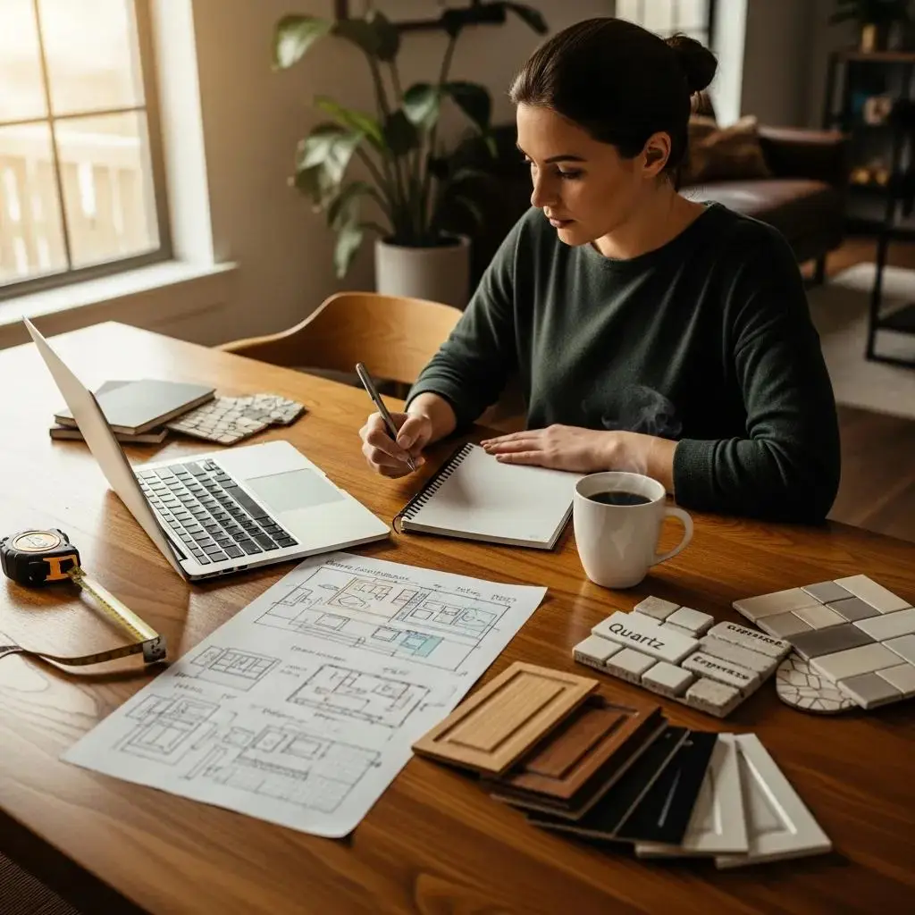 homeowner-reviewing-budget-and-design-samples-for-kitchen-remodel-553853c1-aaa9-49b7-9f70-a71f7eea8371.webp Homeowner reviewing budget and design samples for kitchen remodel